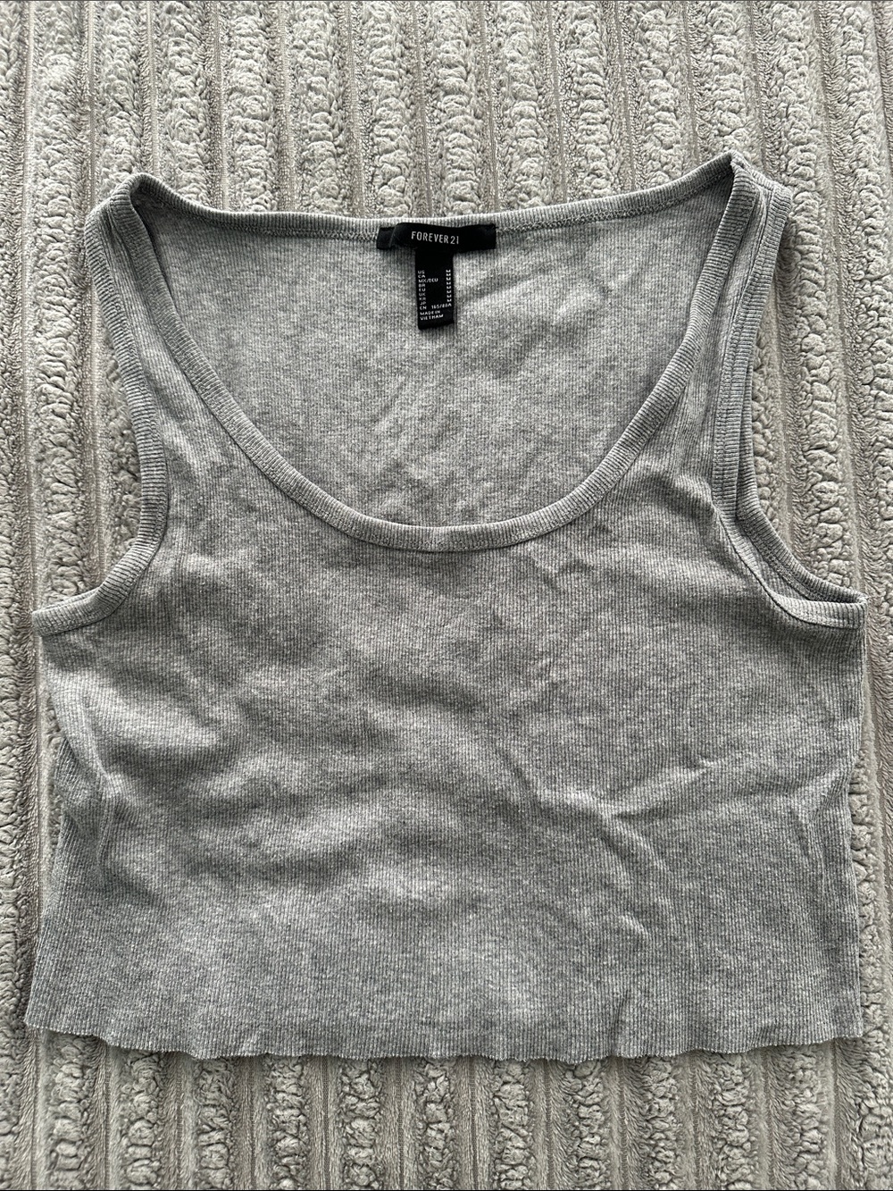 Forever 21 Light Gray Ribbed Tank Top